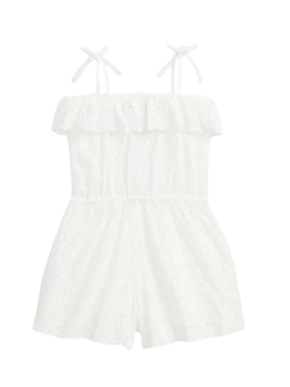 Polo by Ralph Lauren White Eyelet Tie-Shoulder Romper